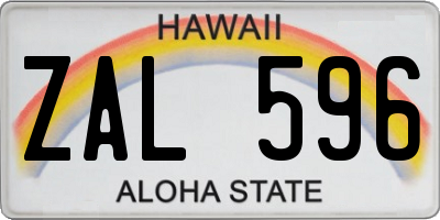 HI license plate ZAL596