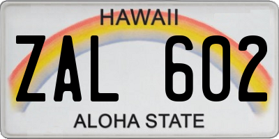 HI license plate ZAL602