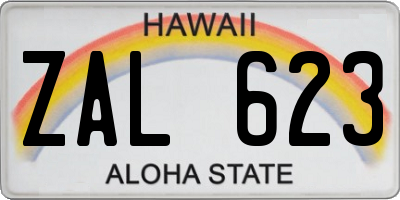 HI license plate ZAL623