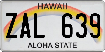 HI license plate ZAL639