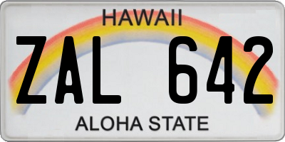 HI license plate ZAL642
