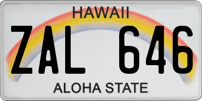 HI license plate ZAL646