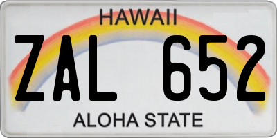 HI license plate ZAL652
