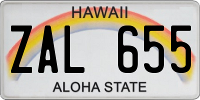 HI license plate ZAL655