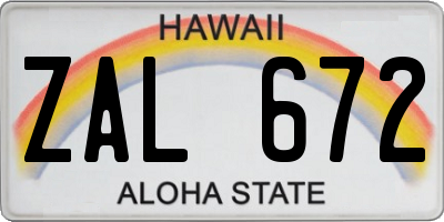 HI license plate ZAL672