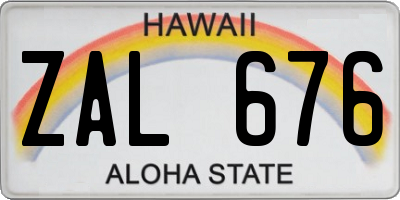 HI license plate ZAL676