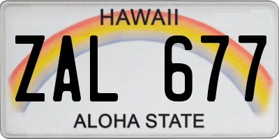 HI license plate ZAL677