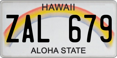 HI license plate ZAL679