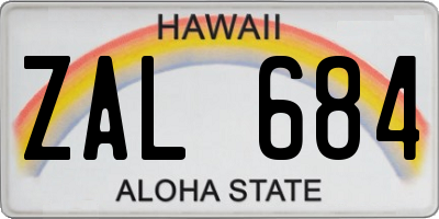 HI license plate ZAL684
