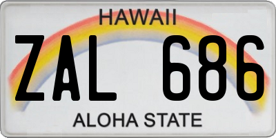 HI license plate ZAL686