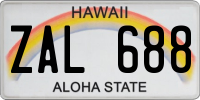 HI license plate ZAL688