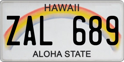 HI license plate ZAL689