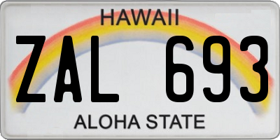 HI license plate ZAL693