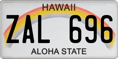 HI license plate ZAL696