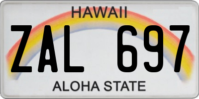 HI license plate ZAL697