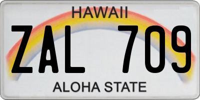 HI license plate ZAL709