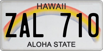 HI license plate ZAL710
