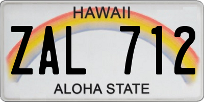 HI license plate ZAL712