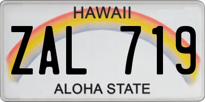 HI license plate ZAL719
