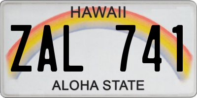 HI license plate ZAL741
