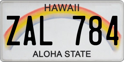 HI license plate ZAL784