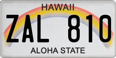 HI license plate ZAL810