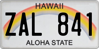 HI license plate ZAL841