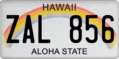 HI license plate ZAL856