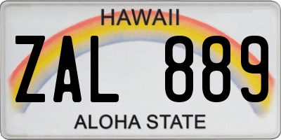 HI license plate ZAL889