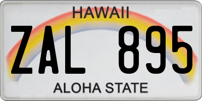 HI license plate ZAL895