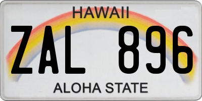 HI license plate ZAL896