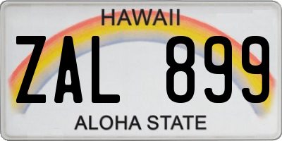 HI license plate ZAL899