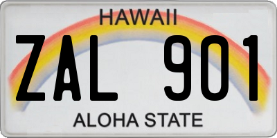 HI license plate ZAL901
