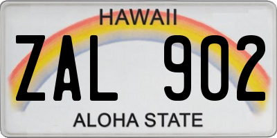 HI license plate ZAL902