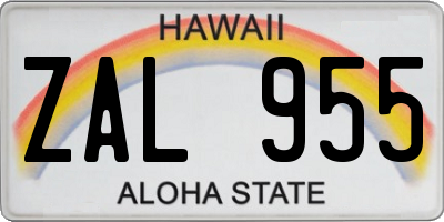 HI license plate ZAL955