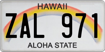 HI license plate ZAL971