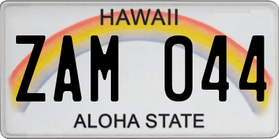 HI license plate ZAM044
