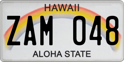HI license plate ZAM048