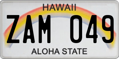 HI license plate ZAM049