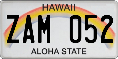 HI license plate ZAM052