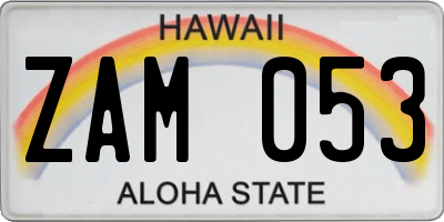 HI license plate ZAM053