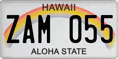 HI license plate ZAM055
