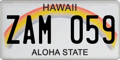 HI license plate ZAM059