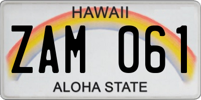 HI license plate ZAM061