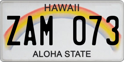 HI license plate ZAM073