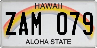 HI license plate ZAM079