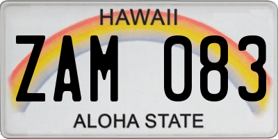 HI license plate ZAM083