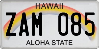 HI license plate ZAM085