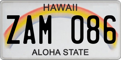 HI license plate ZAM086