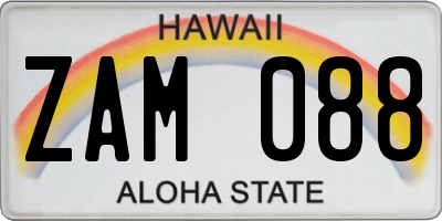 HI license plate ZAM088
